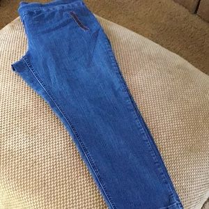 Westbound petites size 16 p short jeans w/leather